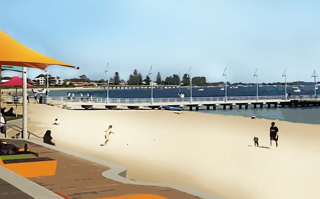 drawing of rockingham beach