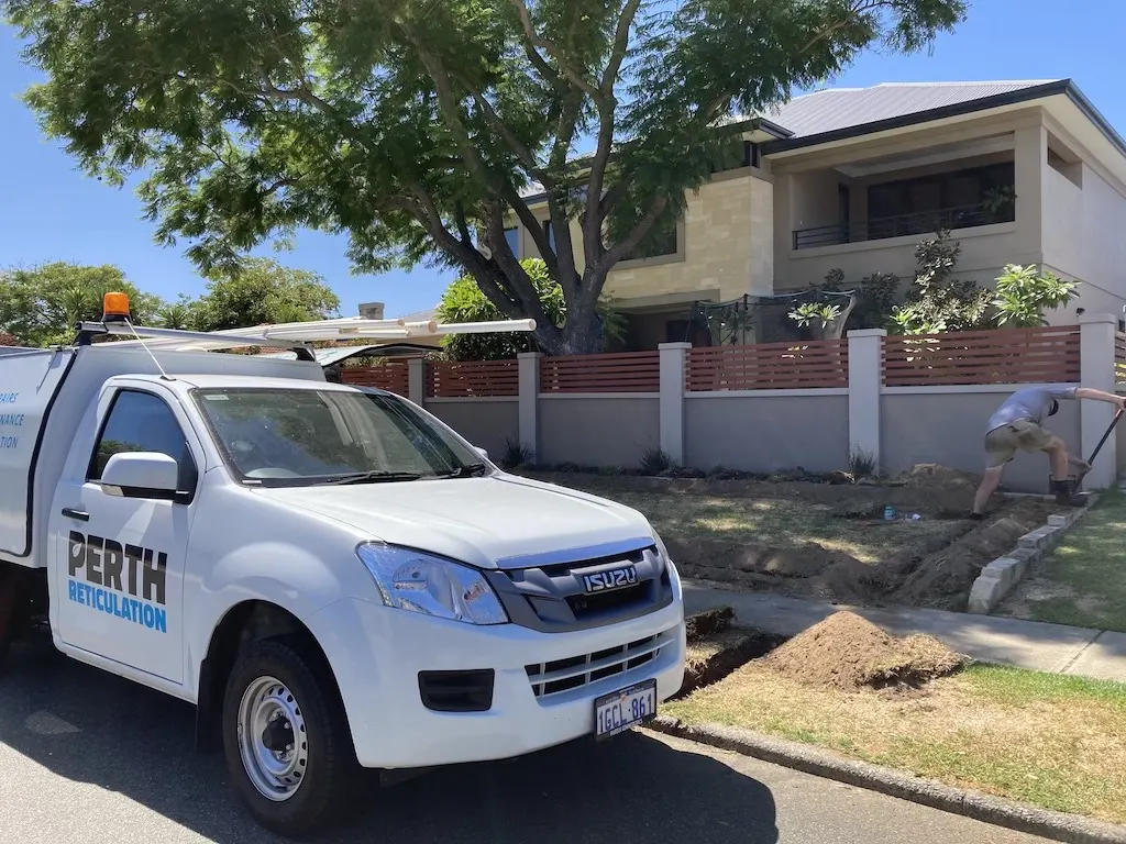 Installing a new reticulation system in a Rockingham front yard