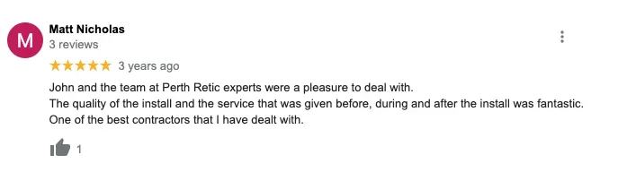 Review of a reticulation system install