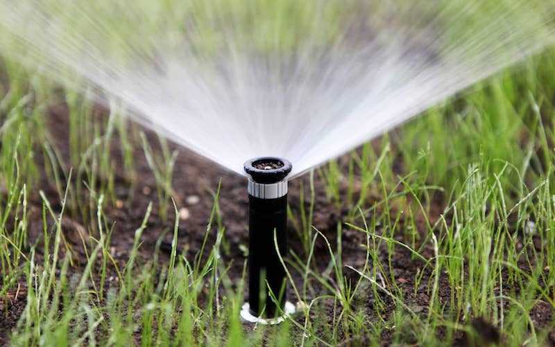 Benefits of Smart Irrigation Systems -image of sprinkler on lawn