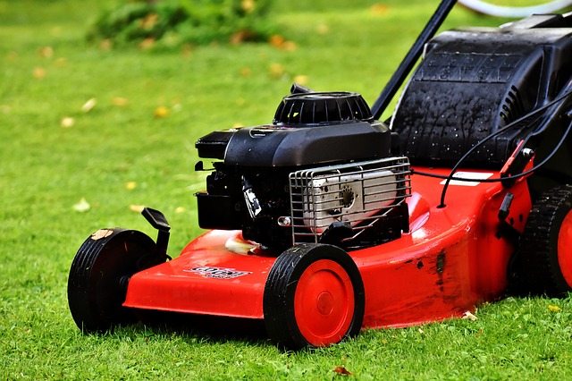 red lawn mower Perth gardening