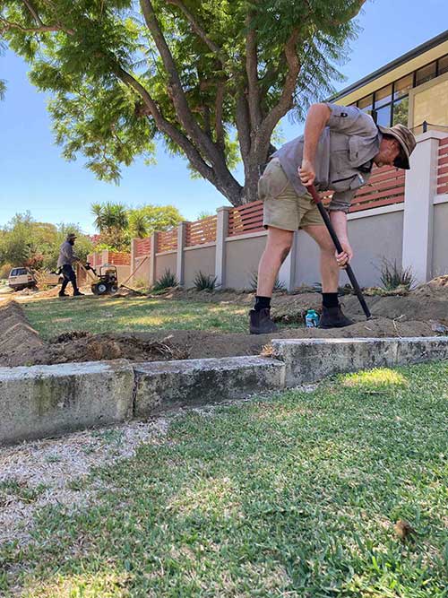 reticulation technicians trenching for new retic system