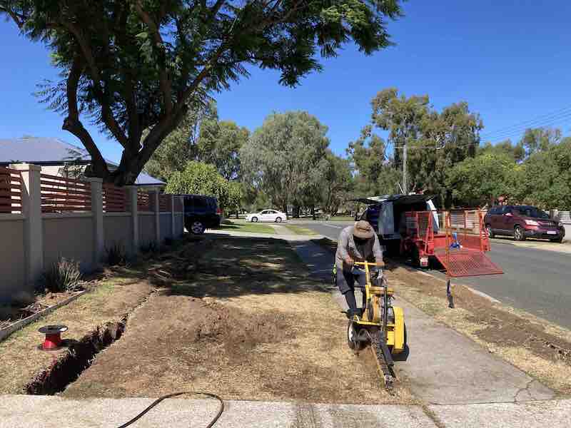 trenching for new irrigation system in perth